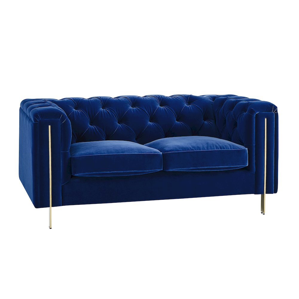 Charlene Blue Velvet Sofa Love 2PC
