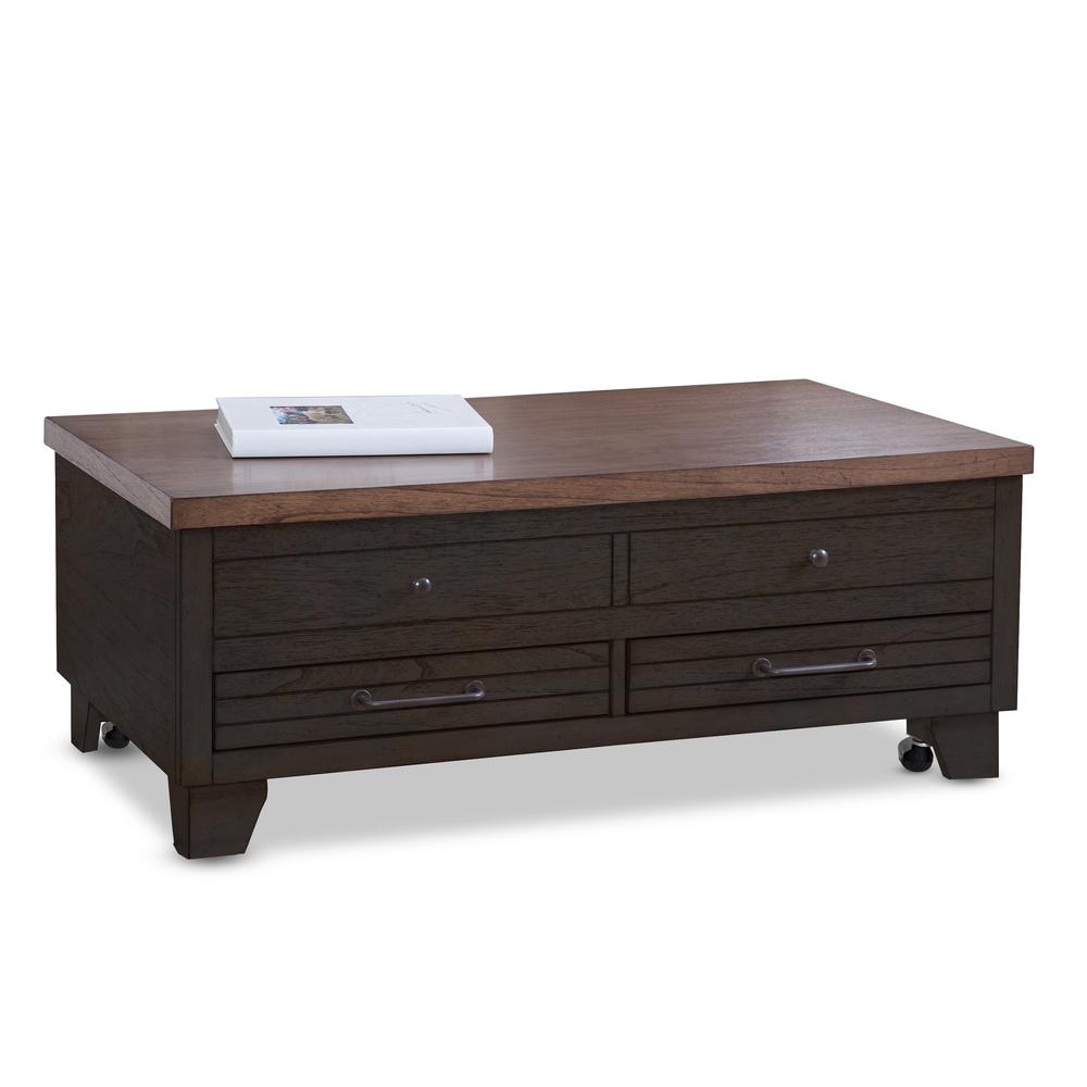 Bear Creek Lift-Top Cocktail Table with Casters