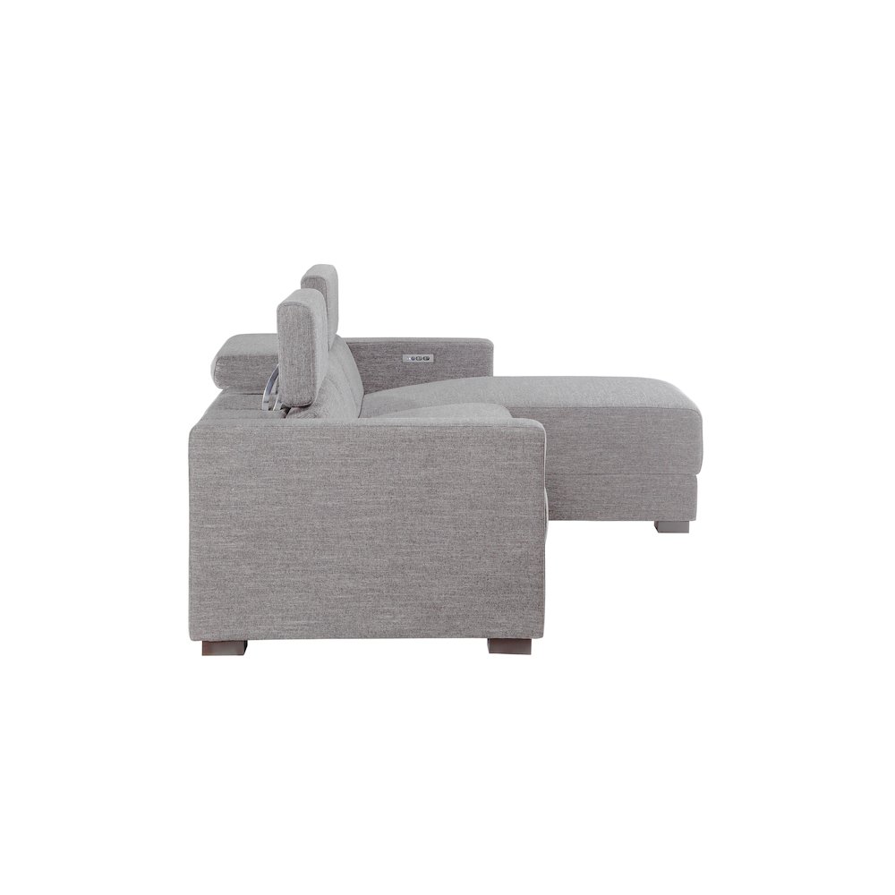 Zara Power Reclining Sectional – Light Gray