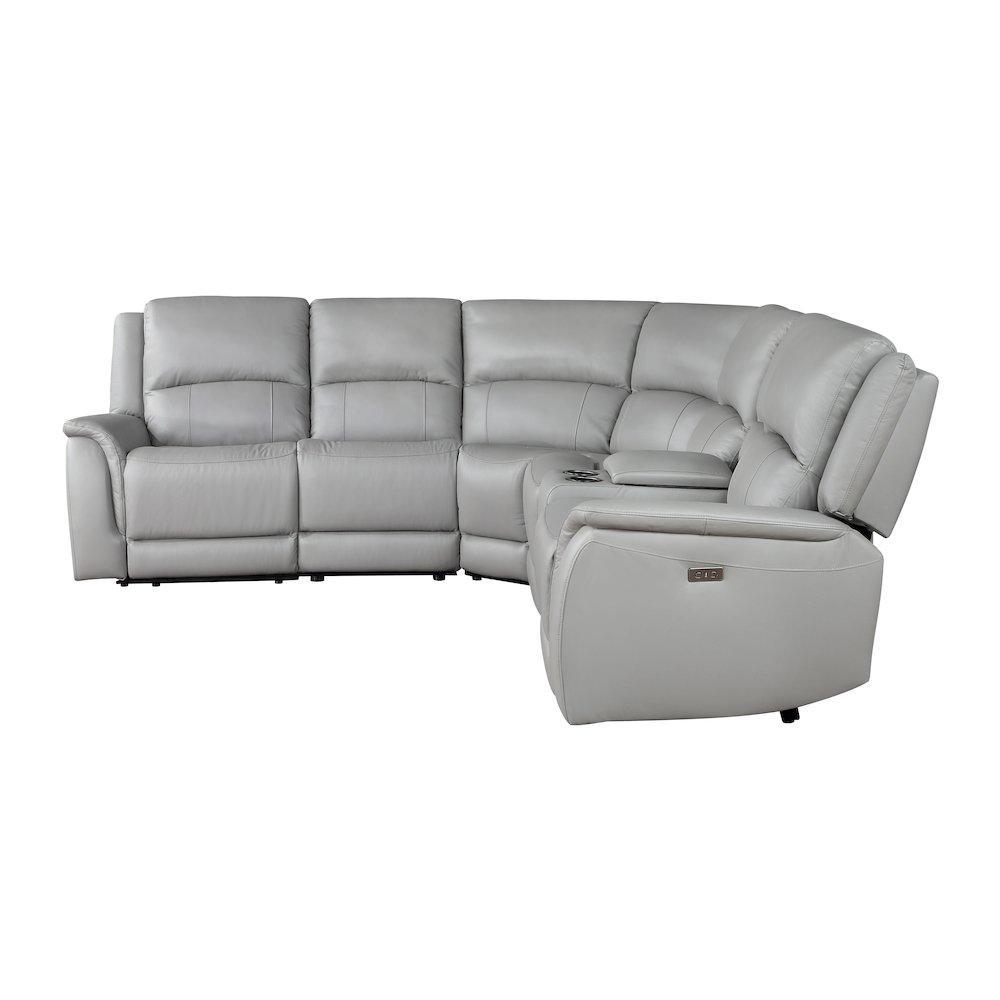 Alexandria 6-Piece Dual-Power Leather Reclining Sectional