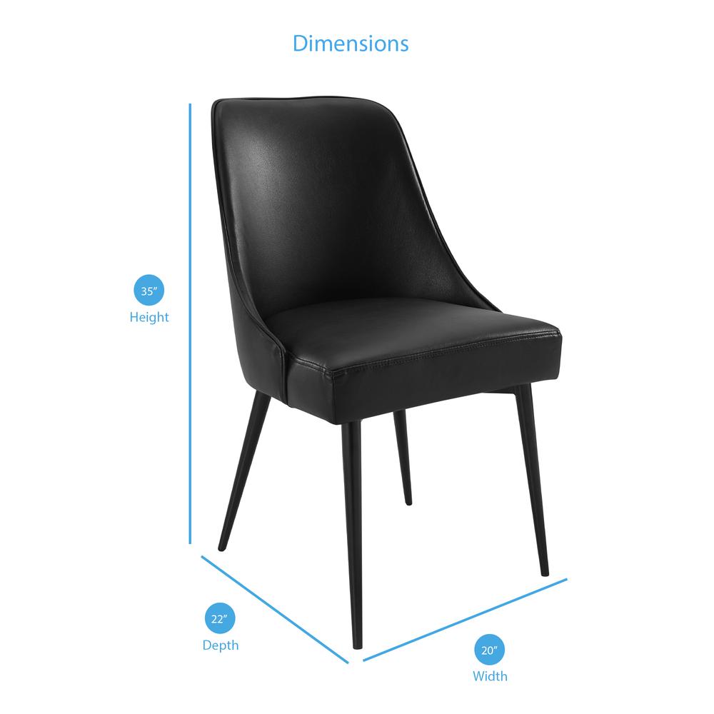 Colfax Side Chair Black Vinyl – set of 2