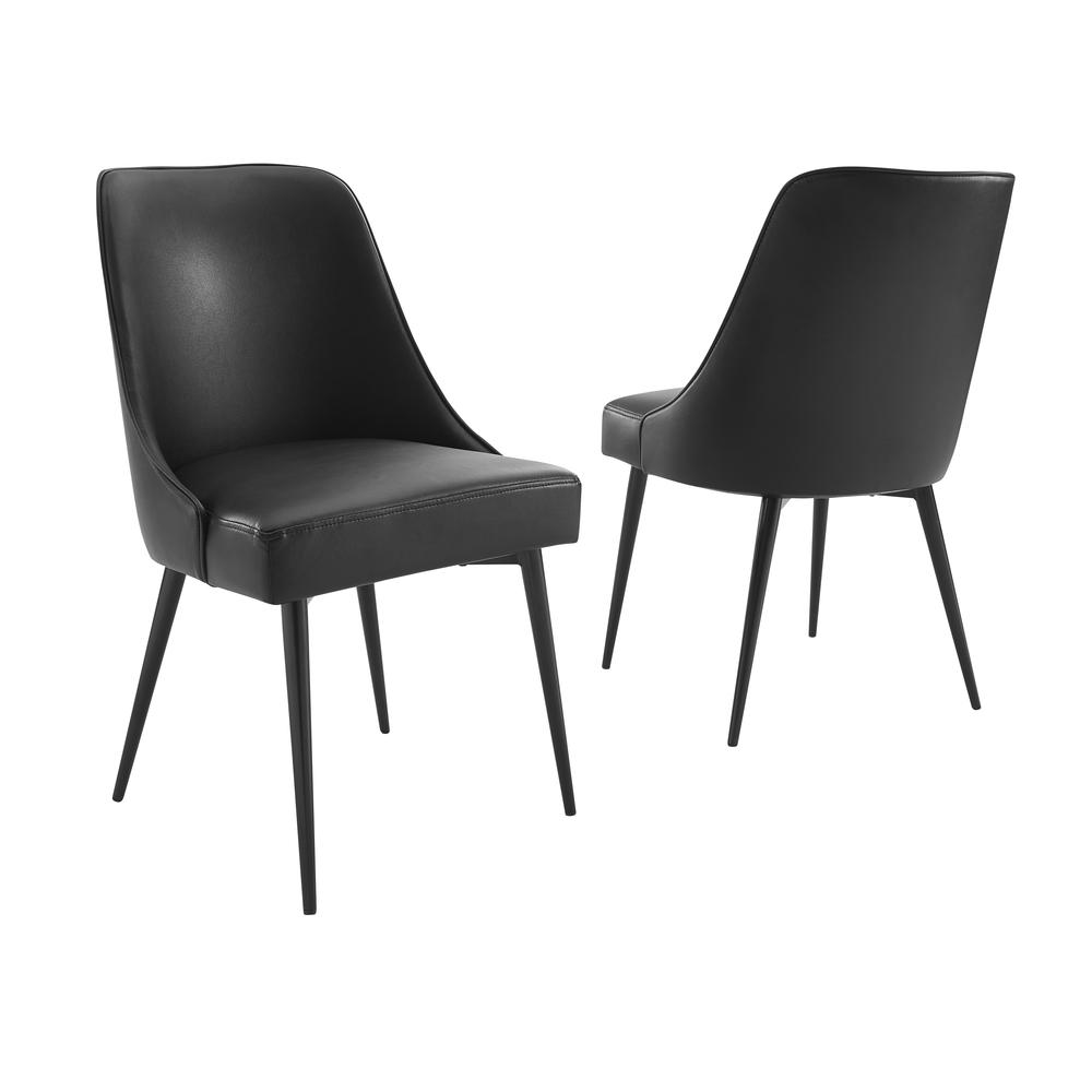 Colfax Side Chair Black Vinyl – set of 2