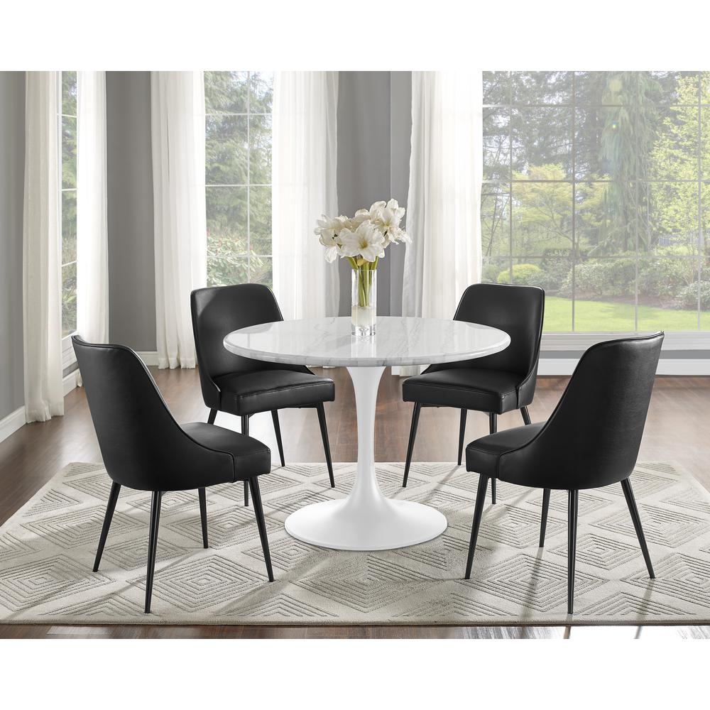 Colfax Side Chair Black Vinyl – set of 2