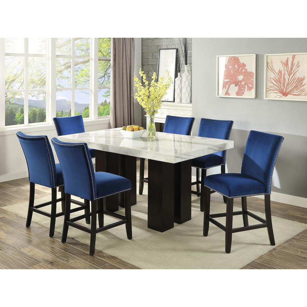 Camila Blue Velvet Counter Chair – set of 2