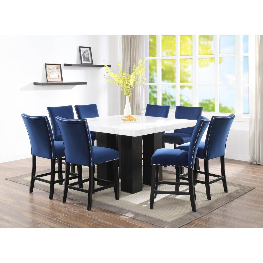 Camila Blue Velvet Counter Chair – set of 2