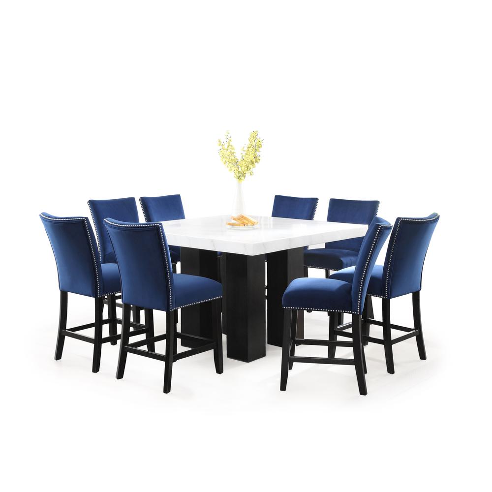Camila Blue Velvet Counter Chair – set of 2