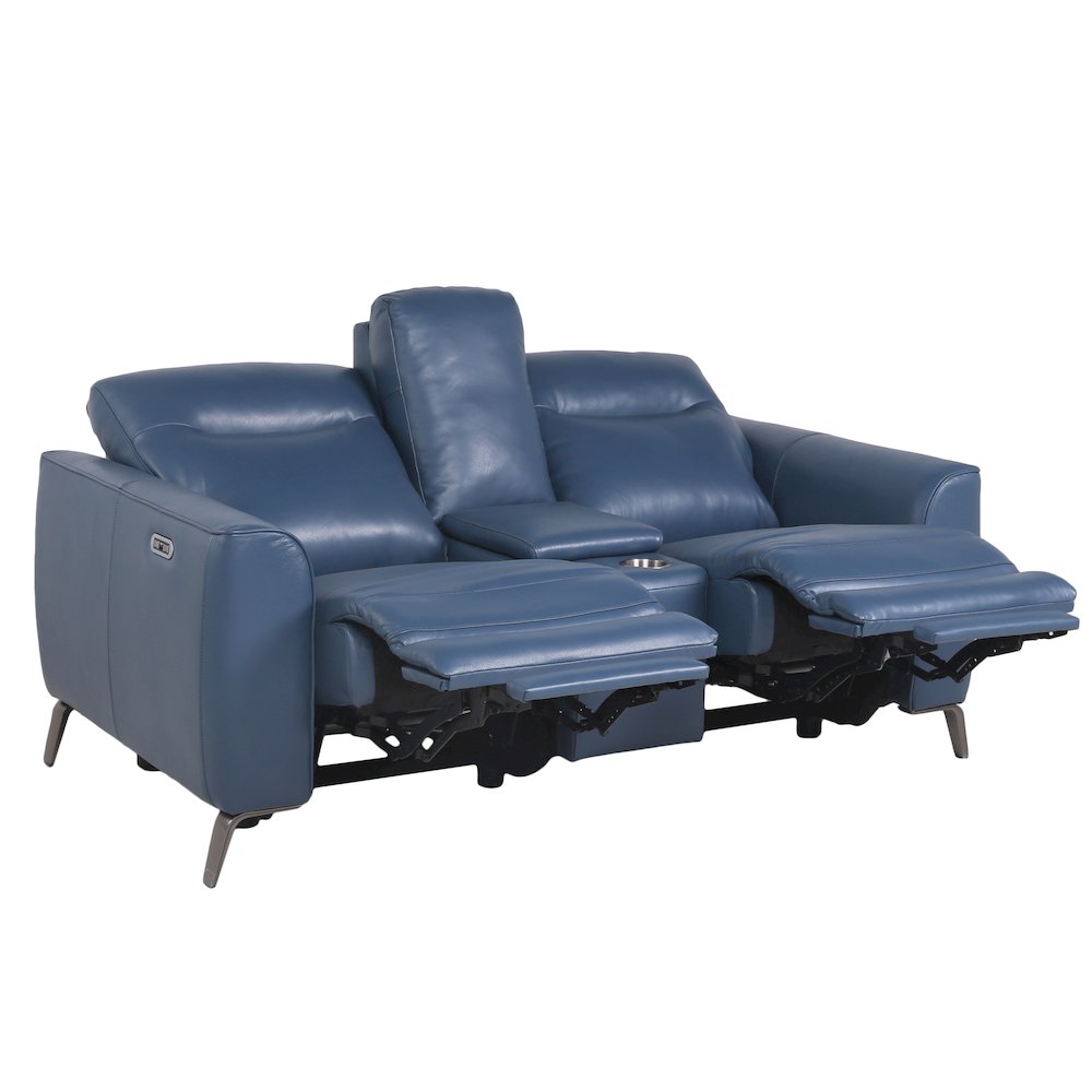 Sansa Power Reclining Console Loveseat – Ocean