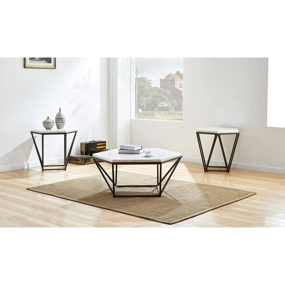 Corvus White Marble Top Cocktail Table