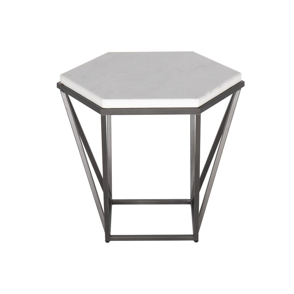 Corvus White Marble Top Hexagon