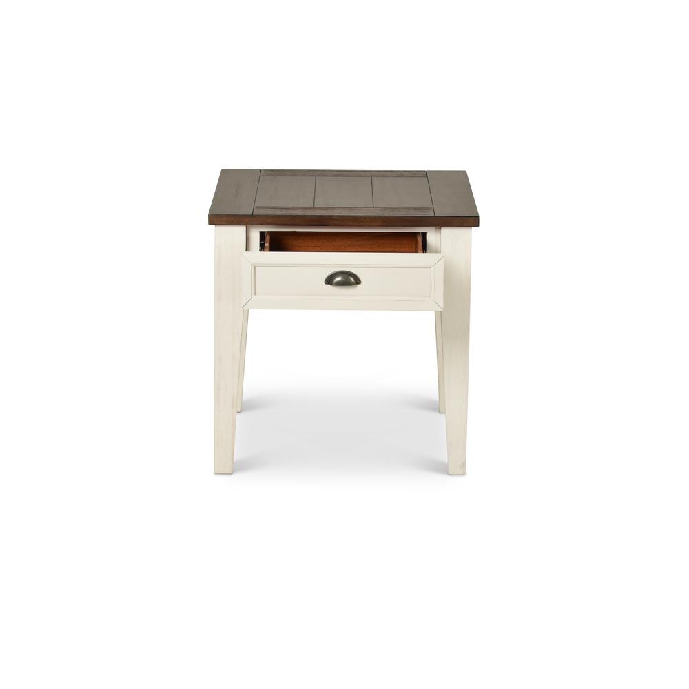 Cayla End Table Dark Oak/White
