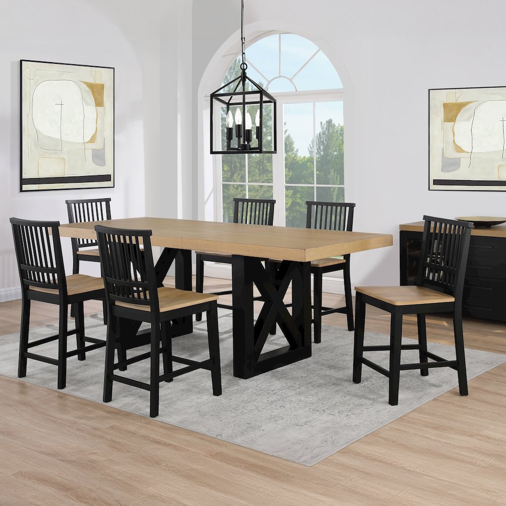 Magnolia 7pc Counter Table Black Base