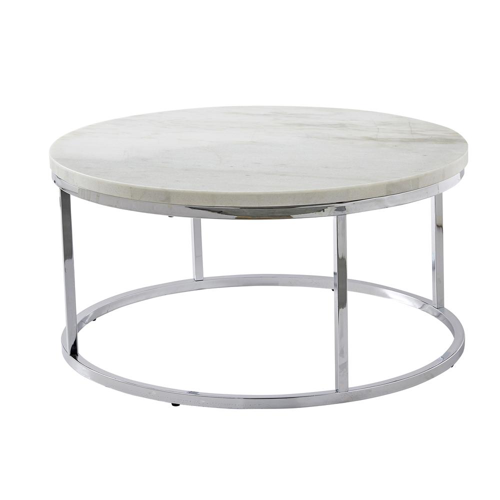 Echo White Marble Top Round