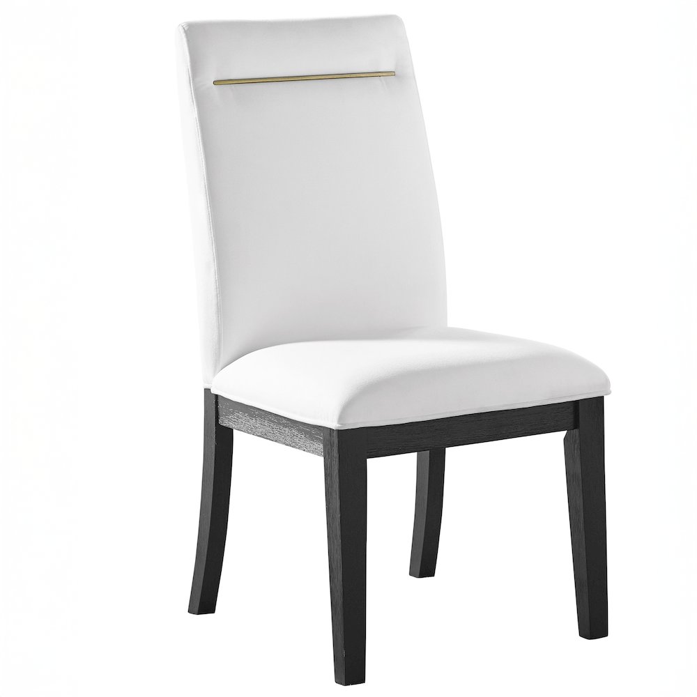 Yves Black Dining Table With 4 White Chairs