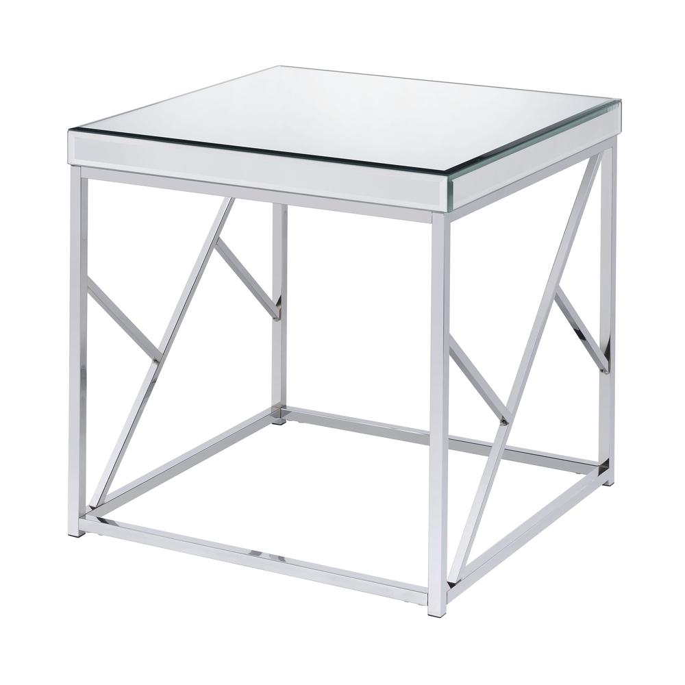 Evelyn Mirror Top End Table – Chrome