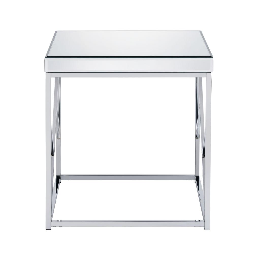 Evelyn Mirror Top End Table – Chrome