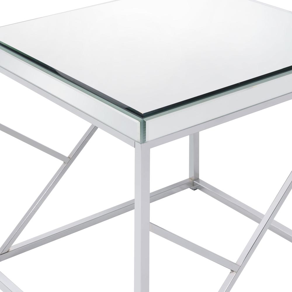 Evelyn Mirror Top End Table – Chrome