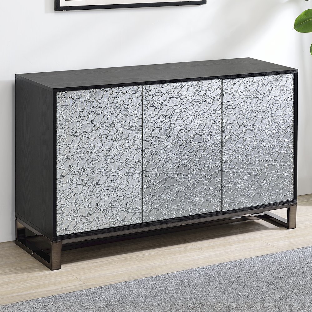 Mazie 3-Door Sideboard w/Pattern Mirror