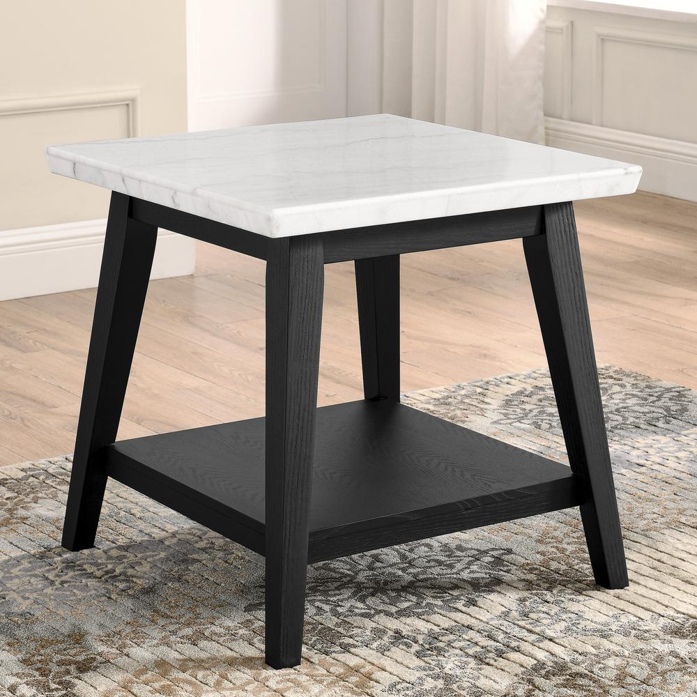 Vida White Marble End Table