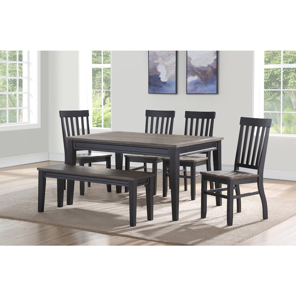 Raven Noir Dining Table and 4 Chairs