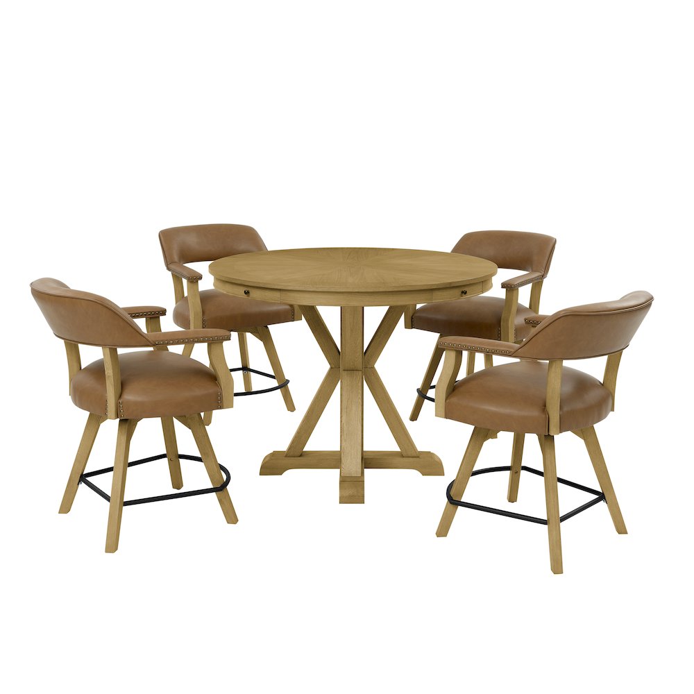 Rylie Counter Table & 4 Swivel Counter Chairs