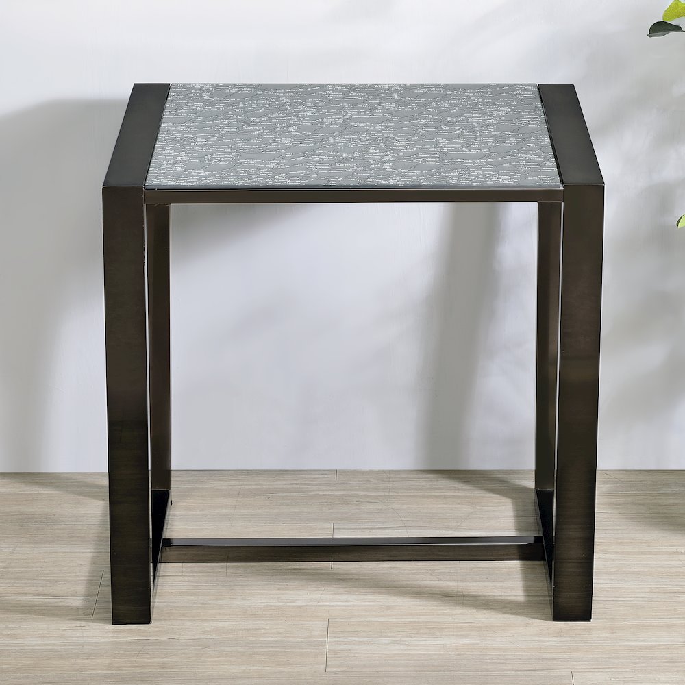 Mazie End Table with Patterned Mirror