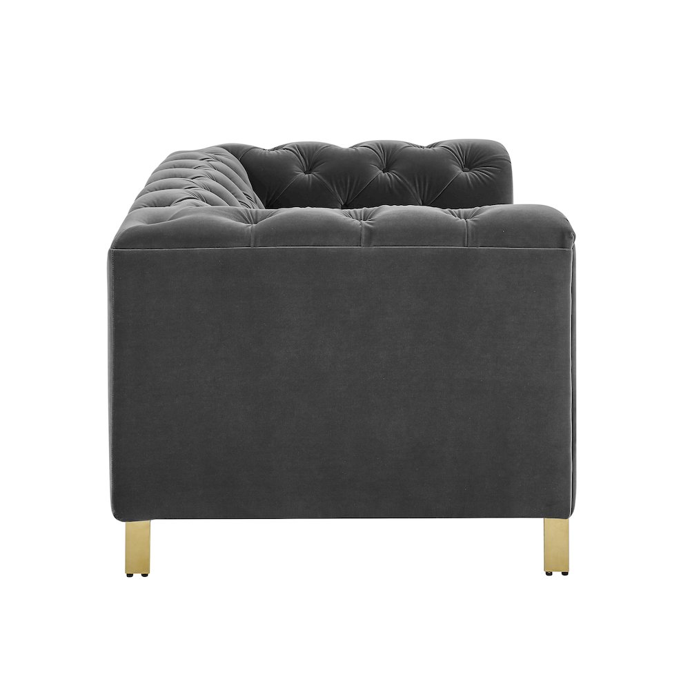 Charlene Gray Velvet Sofa Love
