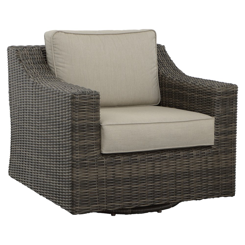 Jones Swivel Lounge Chr w/ .5 Round Wkr Set of Two