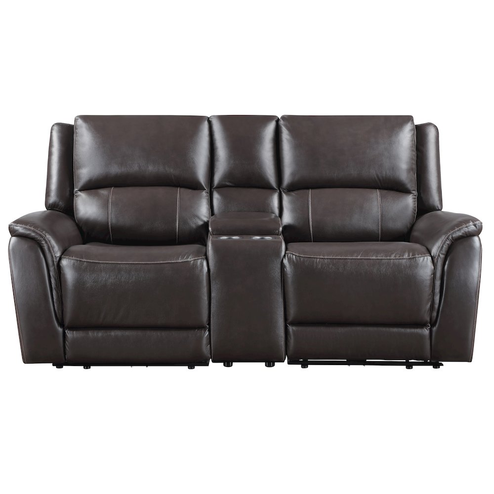 Alexandria Power Leather Reclining Conso
