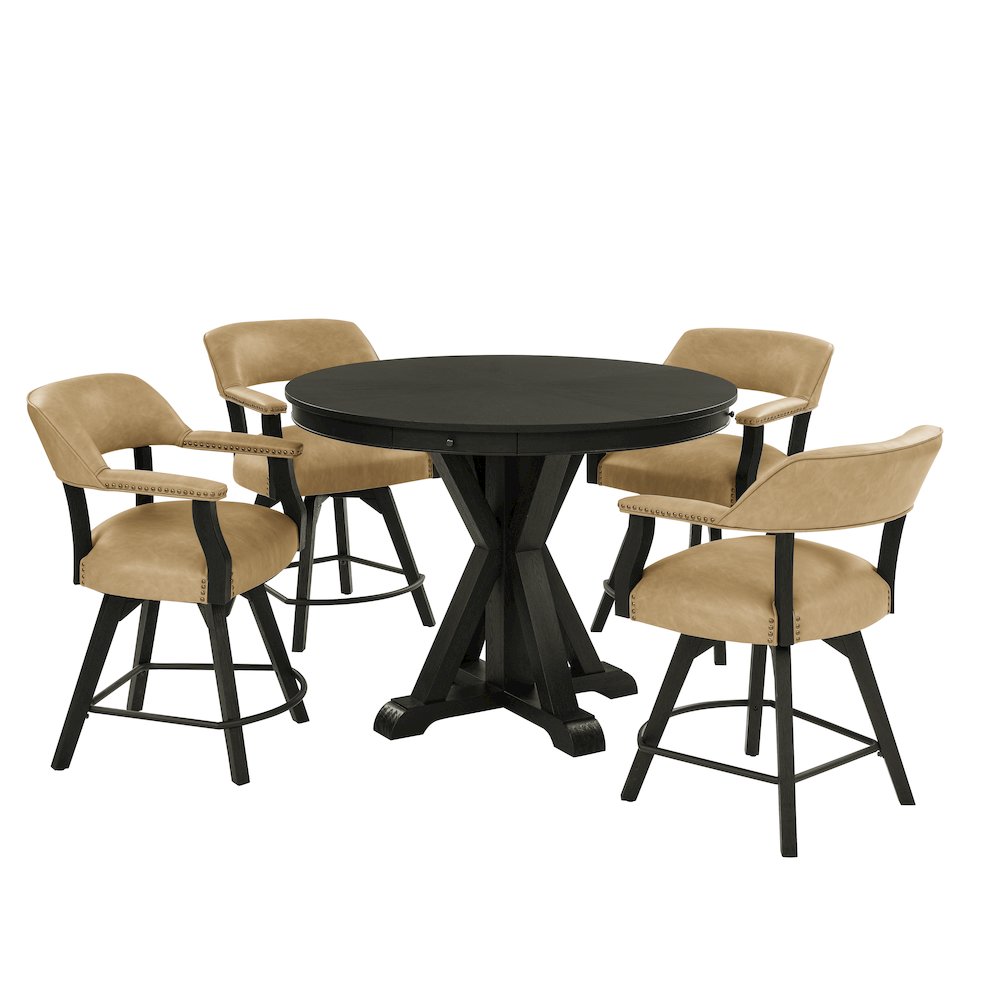 Rylie Counter Table & 4 Swivel Counter Chairs