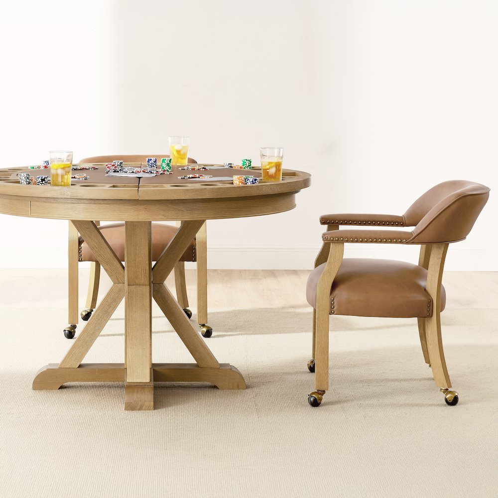 Rylie Dining Table with Game Top & 4 Captains Chairs