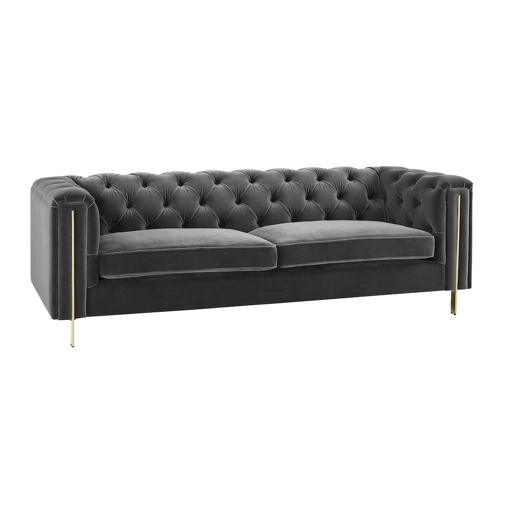 Charlene Gray Velvet Sofa Love