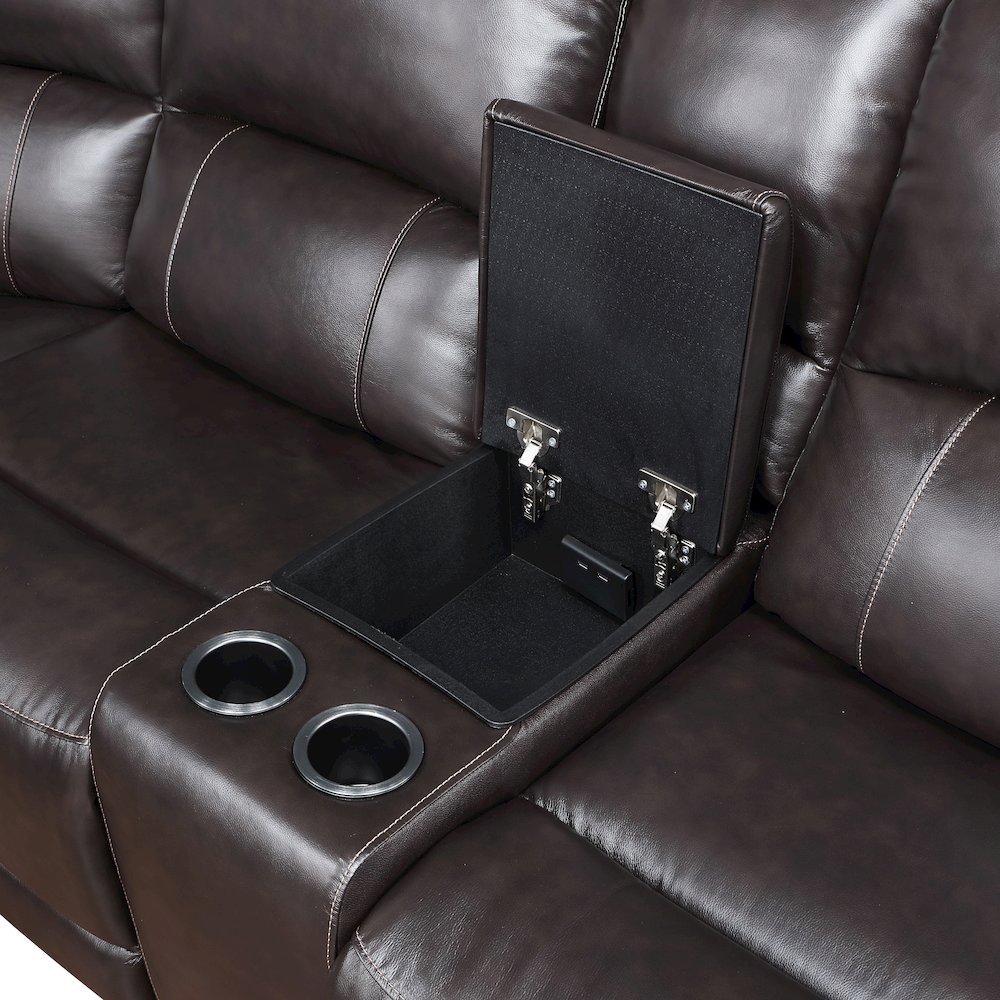 Alexandria 5-Piece Dual-Power Leather Reclining Sectional