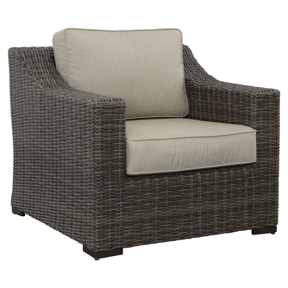 Jones Lounge Chair w/ Half Round Wicker Set of Two