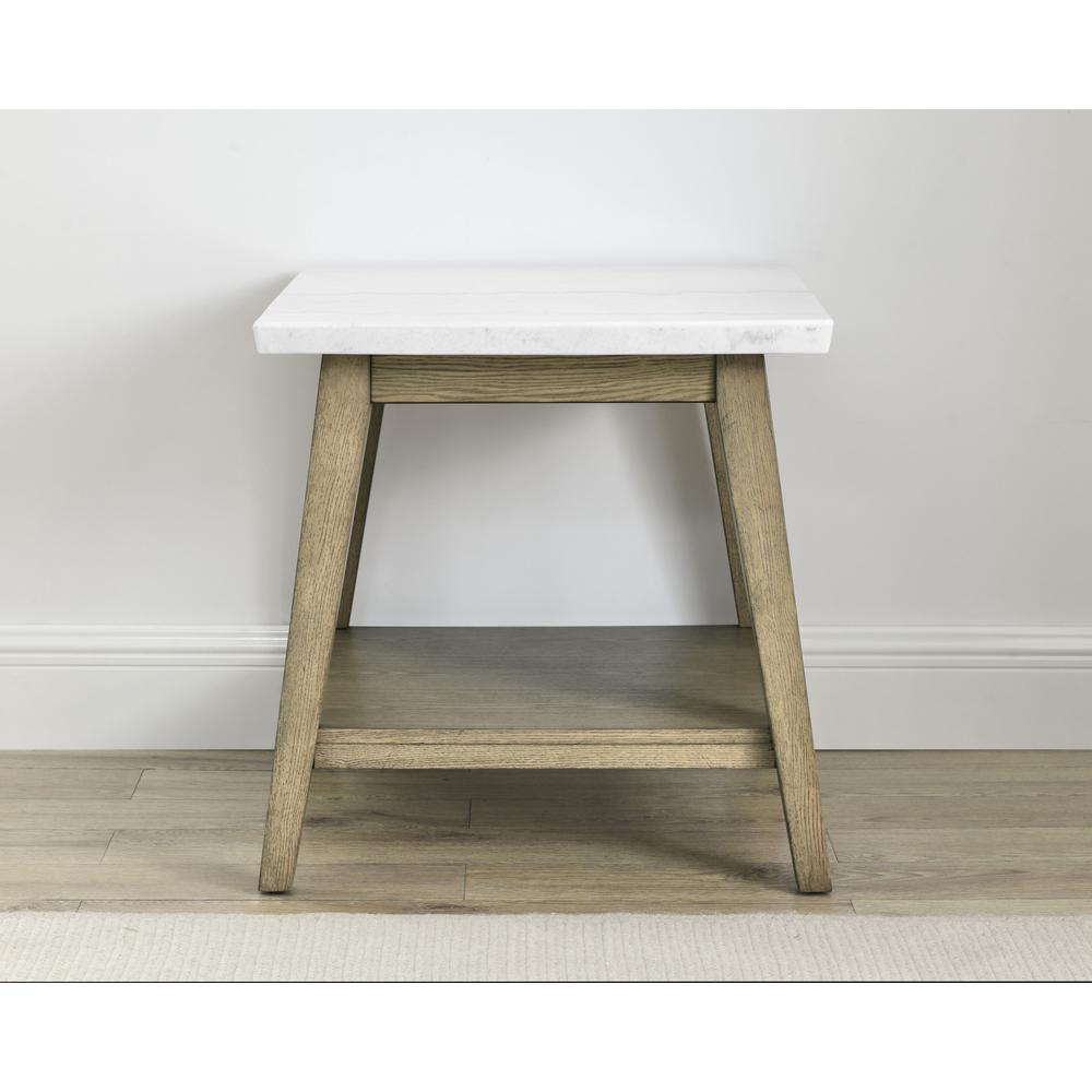Vida White Marble Top Square End Table