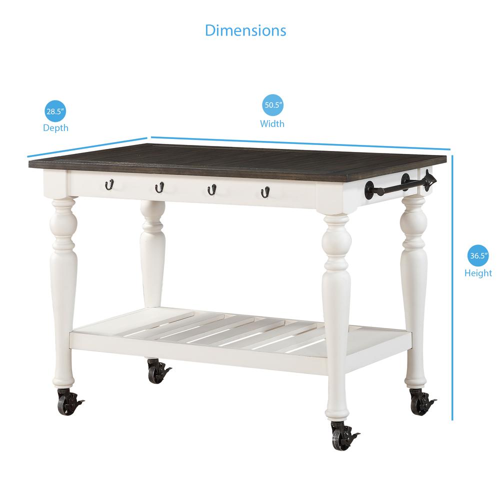 Joanna Two Tone Kitchen Cart