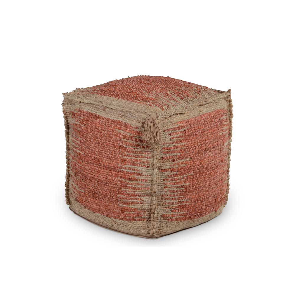 Jafar Square Handwoven Jute Pouf