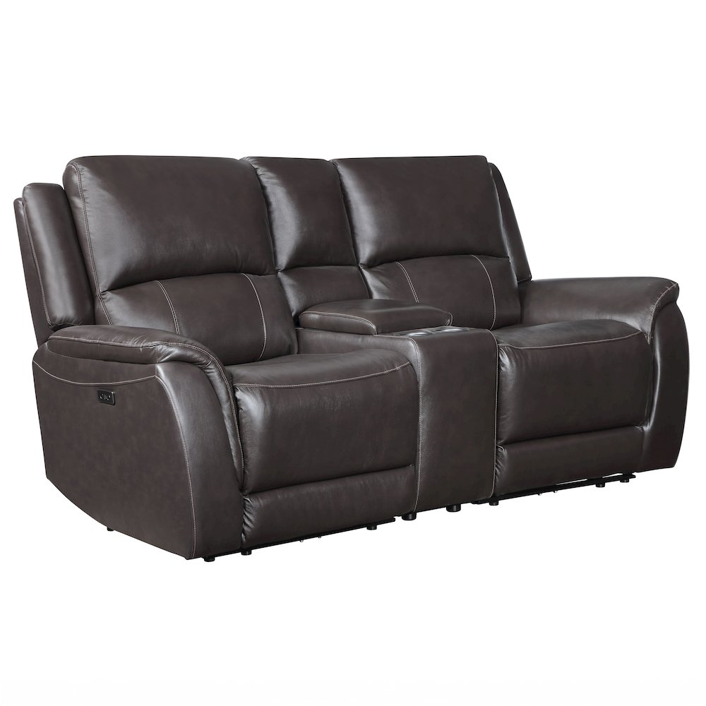 Alexandria Power Leather Reclining Conso