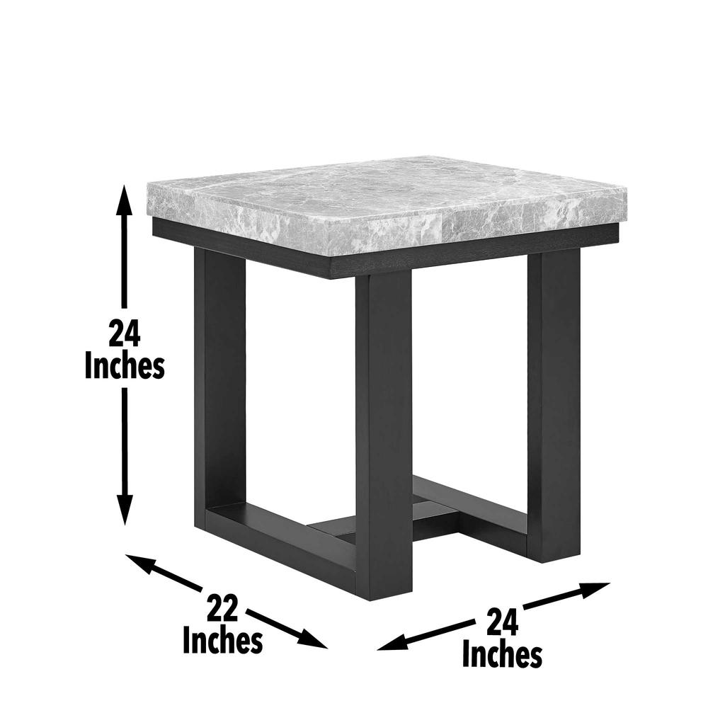 Lucca (Artemis) Gray Marble Top End Tabl