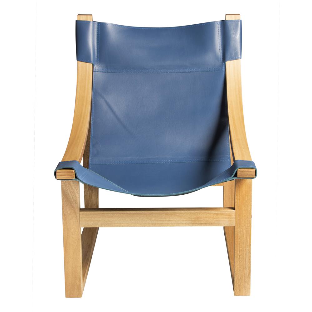 Lima Cobalt Leather Sling Chair