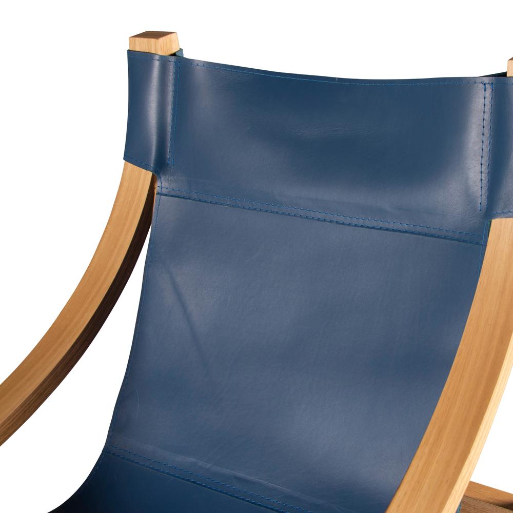 Lima Cobalt Leather Sling Chair