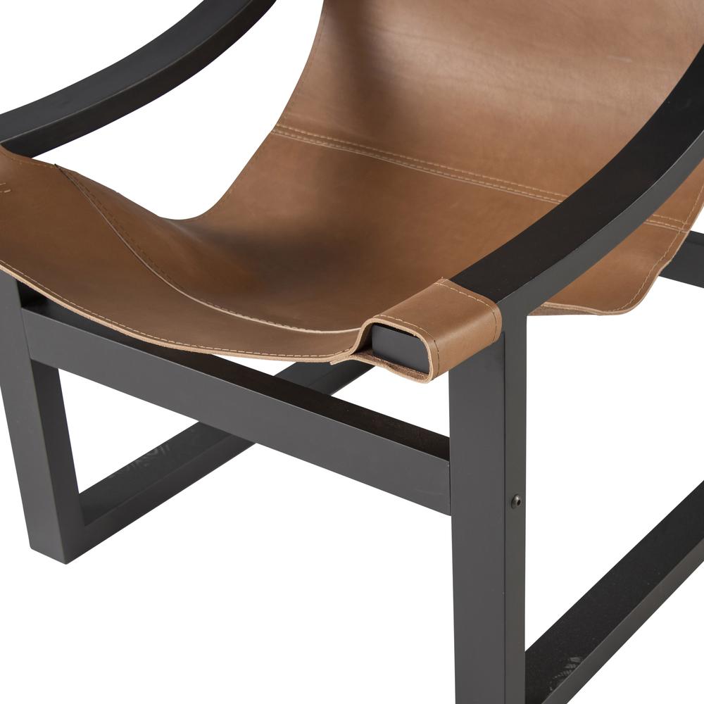 Lima Natural Leather Sling Chair/Black Frame