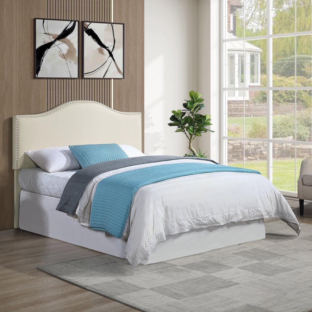 Zoe Cream PU Queen/Full Headboard