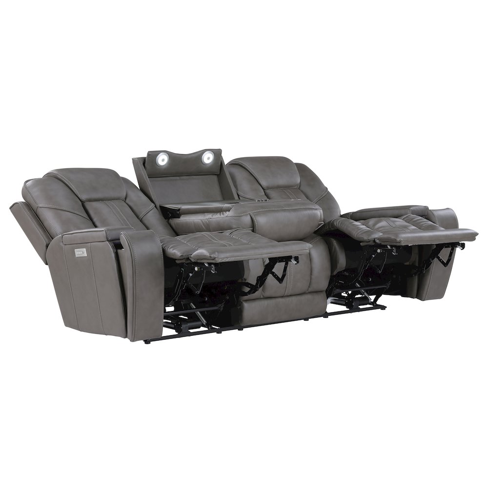 Daniel Triple Power Leather Theater Sofa
