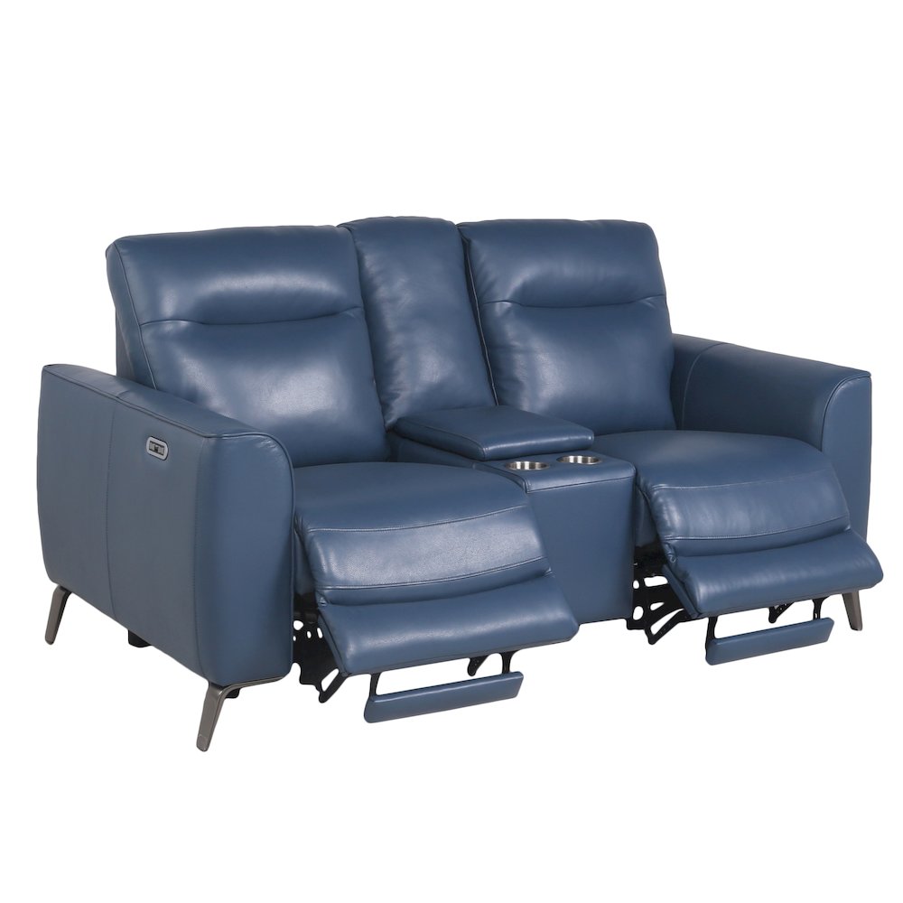 Sansa Power Reclining Console Loveseat – Ocean