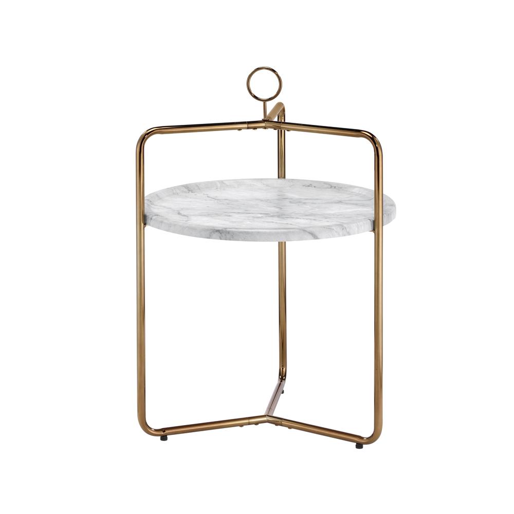 Miro Side Table [White/Gold]