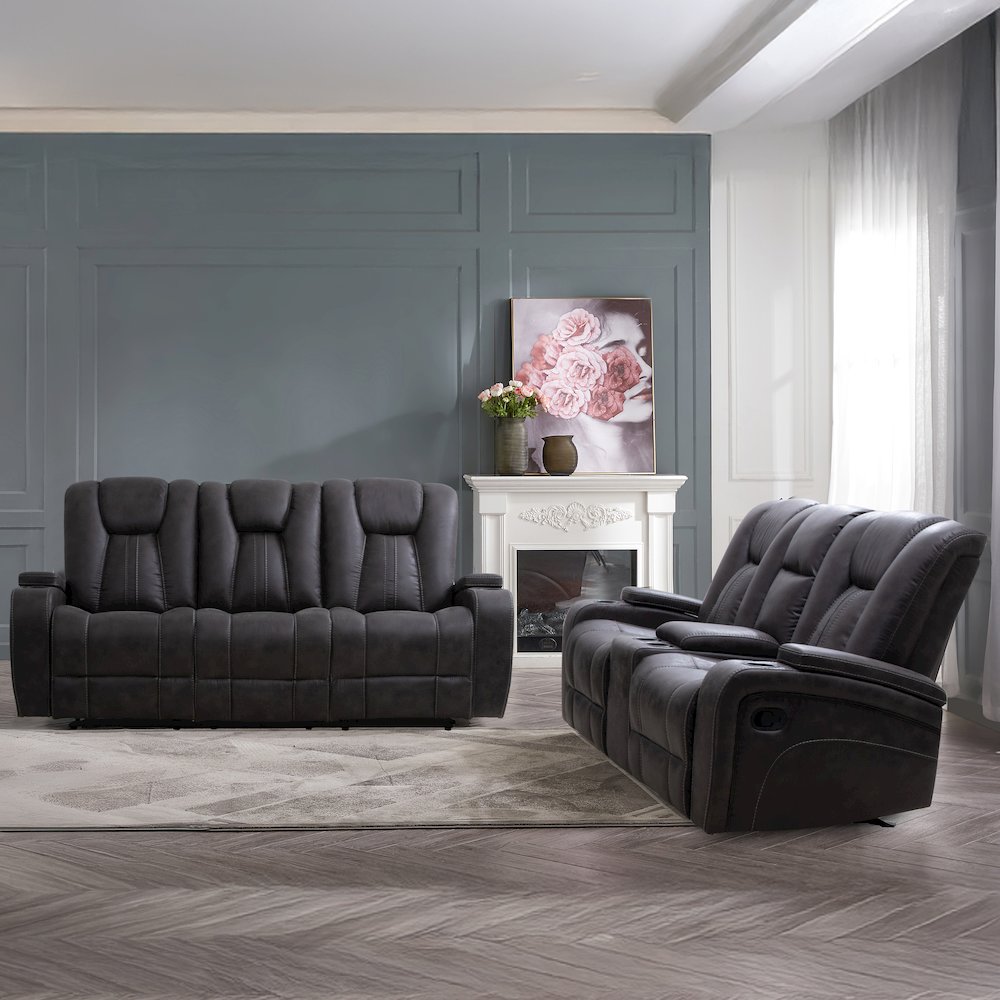 Marlow Charcoal 2PC Manual Reclining Set