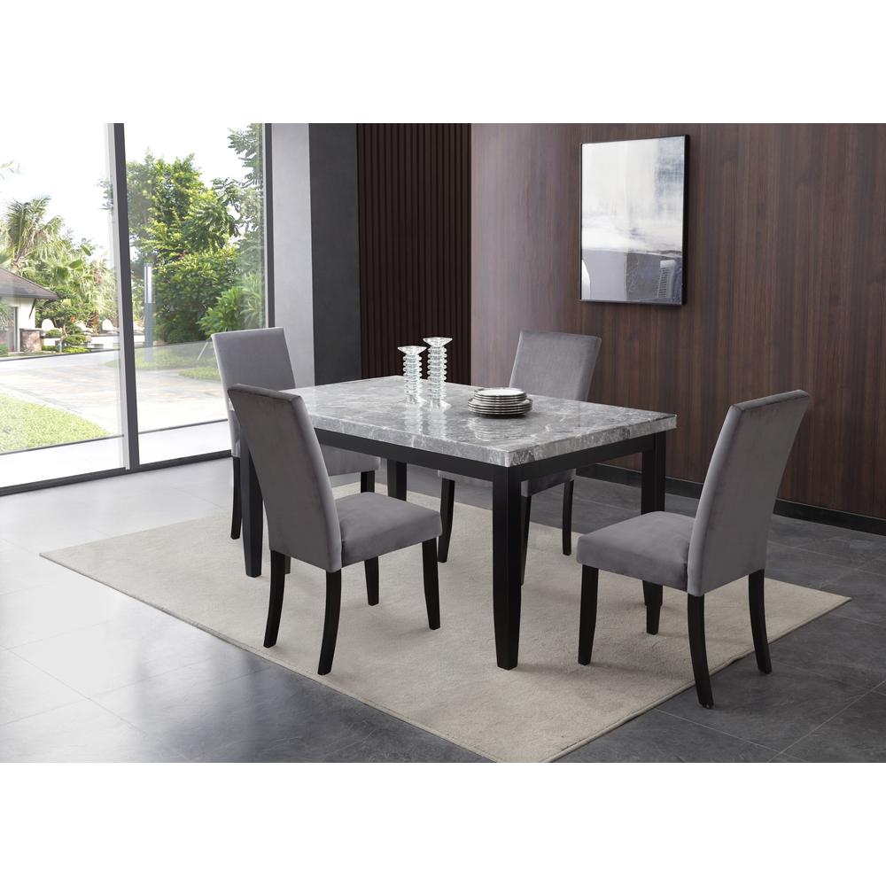 Napoli Gray Velvet Bench