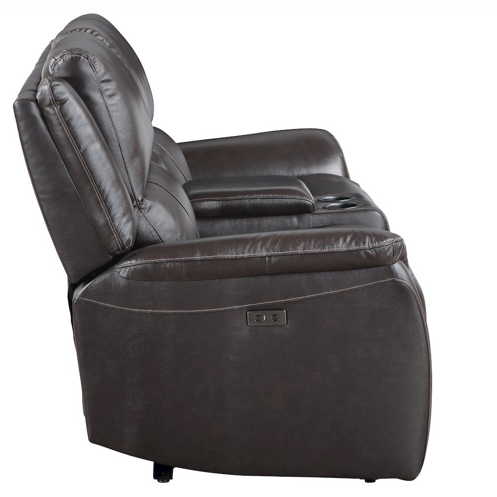 Alexandria Power Leather Reclining Conso