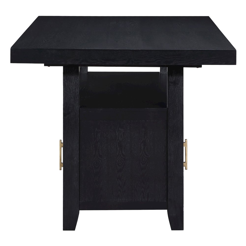 Yves Black Counter Table with Storage