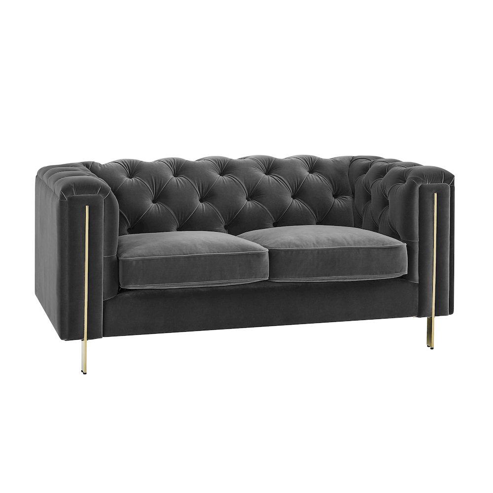 Charlene Gray Velvet Sofa Love